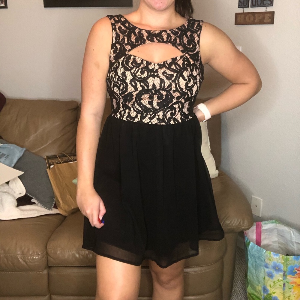Black and blush dress